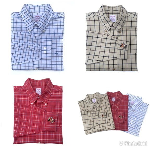 (3) Brooks Brothers Plaid L/S Button Down Shirts. - Picture 7 of 8